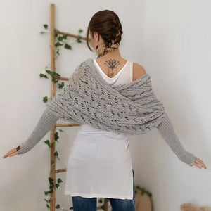 🔥Heißer Verkauf 49% RABATT🧶Gestrickter Zopfmuster-Umhang, Bolero für Damen