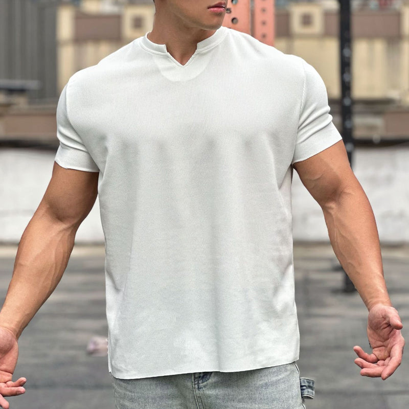 Men's V-Neck Short Sleeve Muscle Athletic Workout T-Shirts