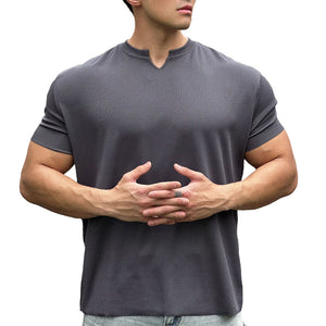 Men's V-Neck Short Sleeve Muscle Athletic Workout T-Shirts