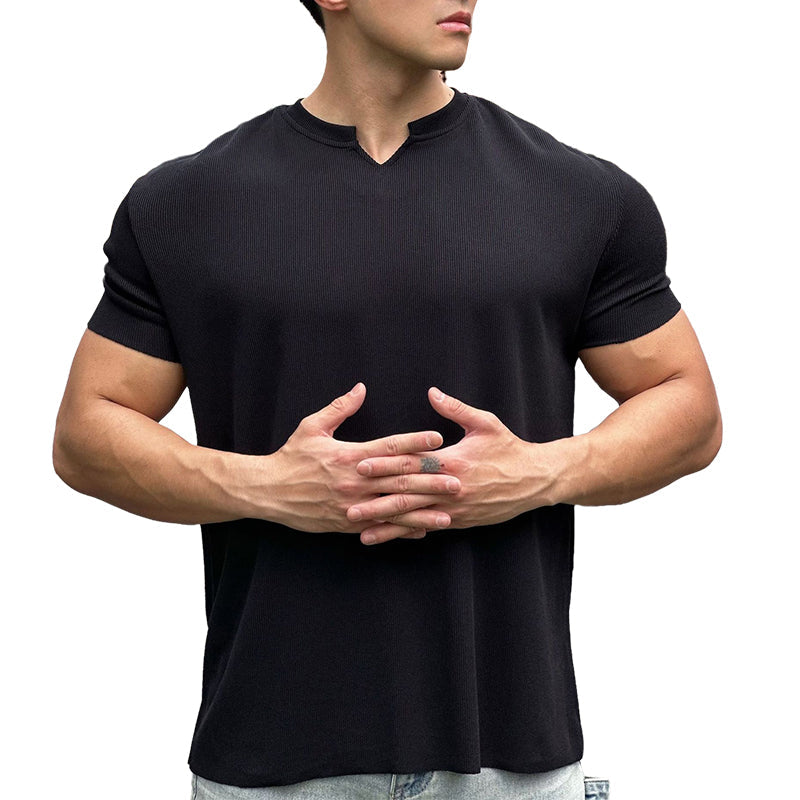 Men's V-Neck Short Sleeve Muscle Athletic Workout T-Shirts