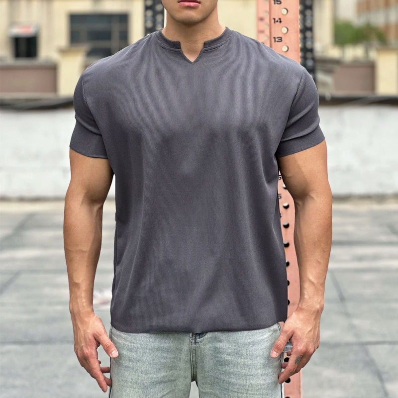 Men's V-Neck Short Sleeve Muscle Athletic Workout T-Shirts