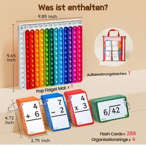 Mathe-Lernkarten und Pop-Fidget-Diagramm