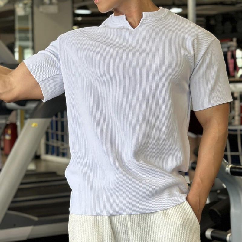 Men's V-Neck Short Sleeve Muscle Athletic Workout T-Shirts