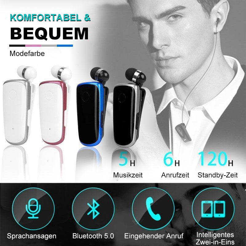 Bluetooth-Kopfhörer mit Halsbandclip