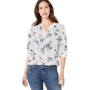 Langarm-Baumwoll-Popover-Shirt Für Damen