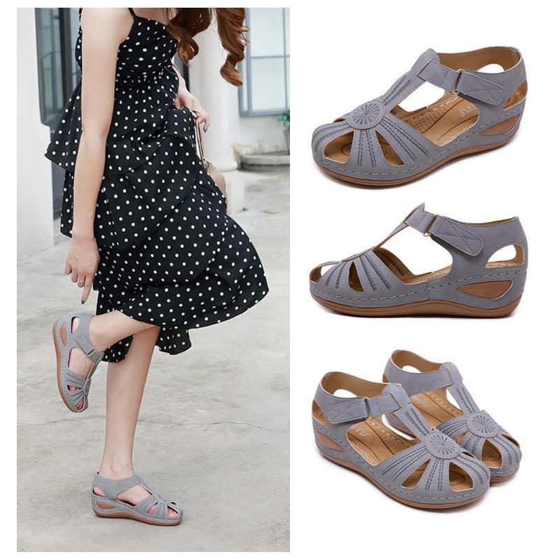 Hollow Out Klettkeile Sandalen