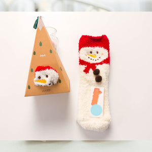 Weihnachtsgeschenkbox – süße Plüschsocken（4 Paare）