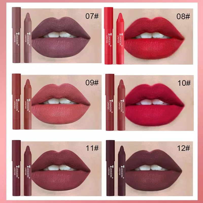 12 Farben Matte Lippenstift Stift