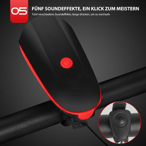 2- in- 1 Fahrrad USB Horn Frontleuchte