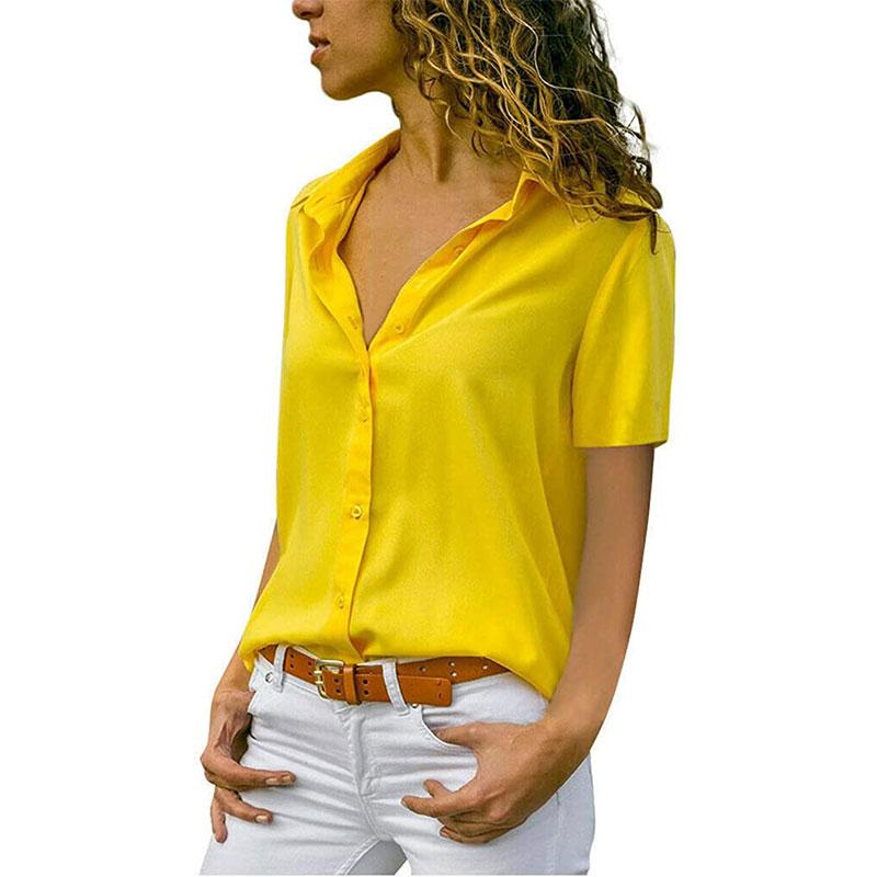 Damen Lässiges Chiffon-Volltonfarben-T-Shirt