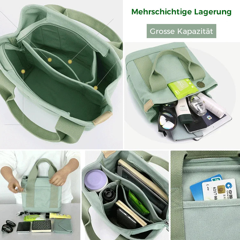 Handtasche aus Segeltuch mit großem Fassungsvermögen