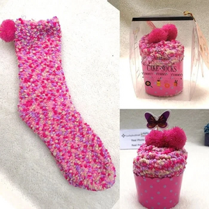 (🎅FRÜHE WEIHNACHTEN 50 % RABATT) Winter Fuzzy "Cupcakes" Socken mit Geschenkbox