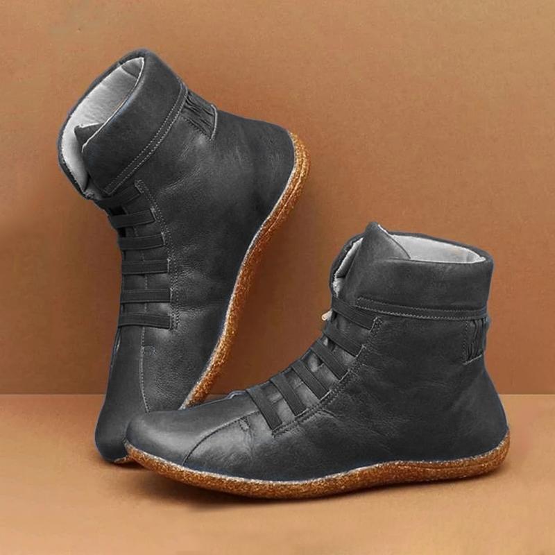 Damen Lässiger Täglicher Flacher Stiefel