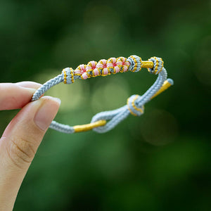 Pfirsichblüten Knoten Armband