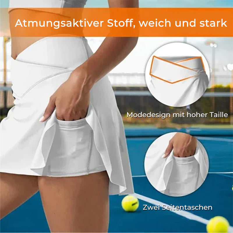 Modische, schnell trocknende Tennishosenröcke für Damen mit Taschen