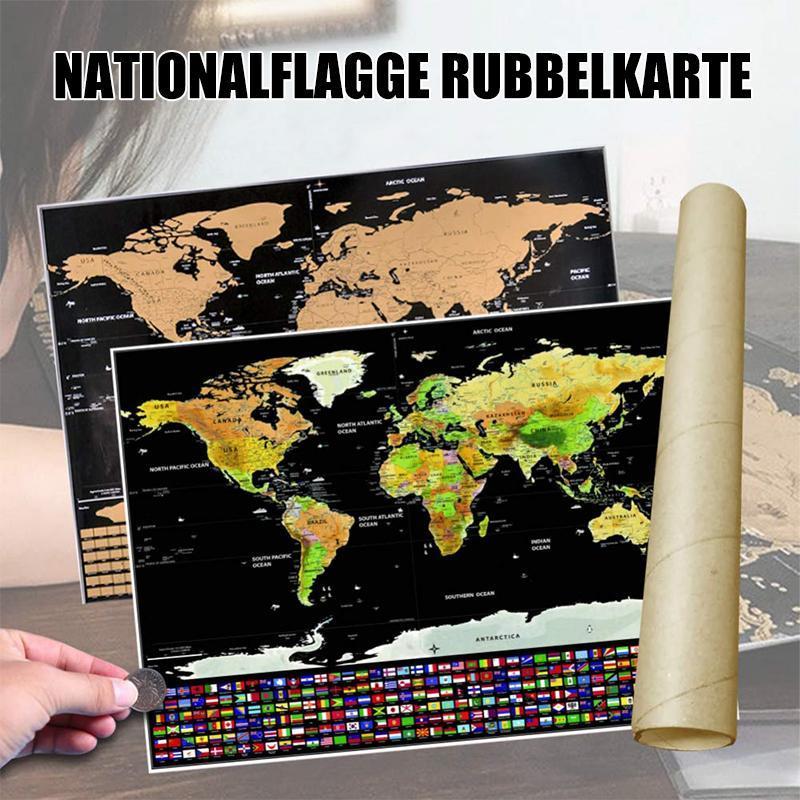 Weltkarte zum Rubbeln