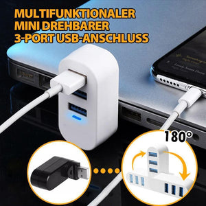 Multifunktionaler Mini drehbarer 3-Port USB-Anschluss