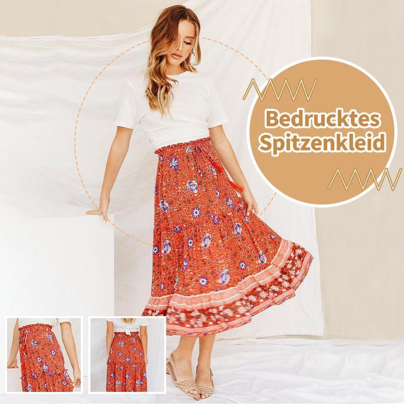 Bedrucktes Spitzenkleid