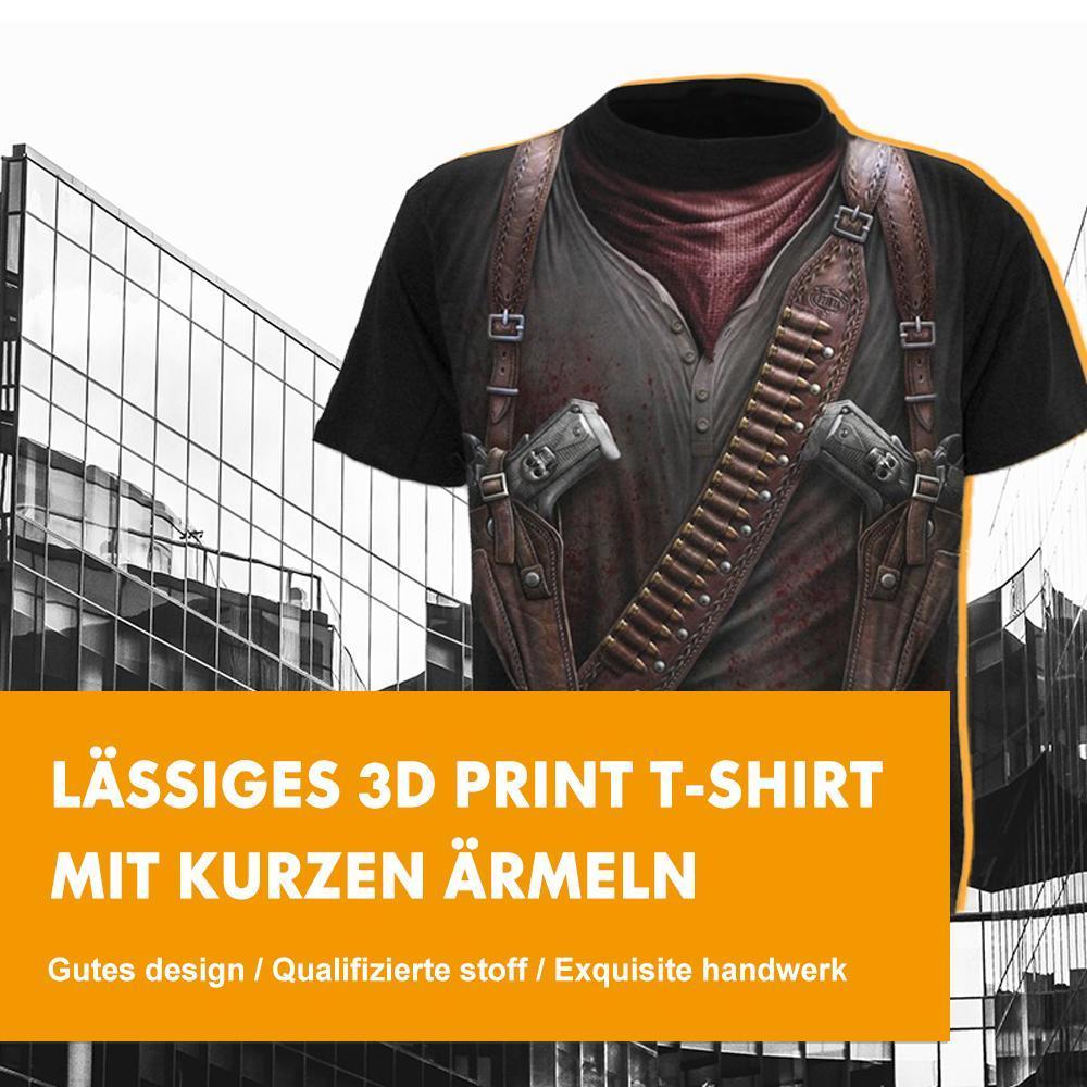 Lässiges 3D Print T-Shirt mit kurzen Ärmeln