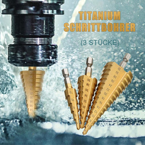 Titanium Schrittbohrer (3 Stücke)