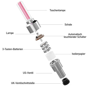 LED Ventilkappenlicht für Fahrrad und Auto, 2 Stücke
