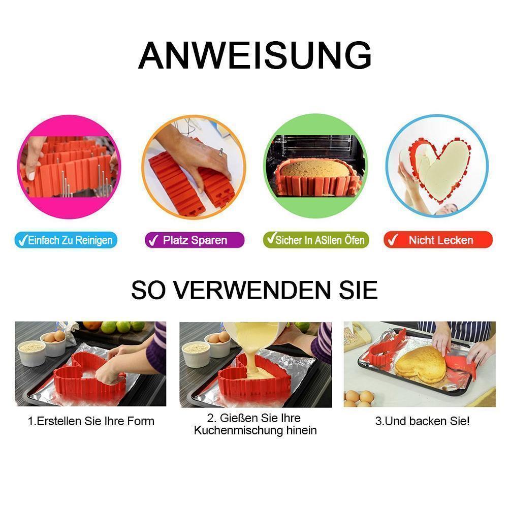 Bequee Silikon Kuchen Form DIY, 4er in Set