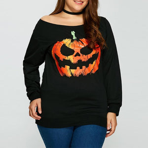 Damen Halloween Schulterfrei Sweatshirts