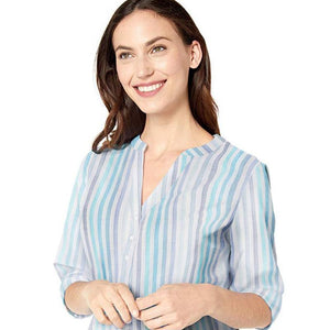 Langarm-Baumwoll-Popover-Shirt Für Damen