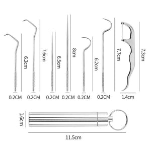 Zahnstocher Set aus Edelstahl (7 Stück)