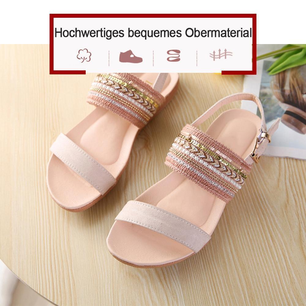 Lässige Sandalen mit bestickte Pailletten