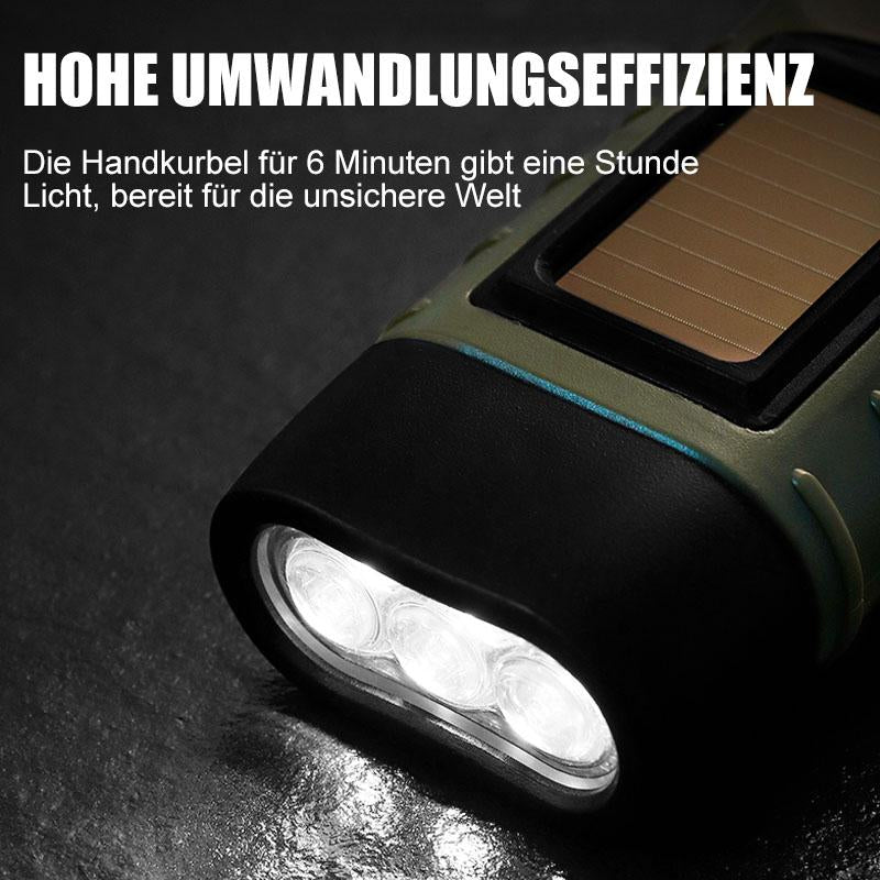 Handkurbel Solarbetriebene Taschenlampe