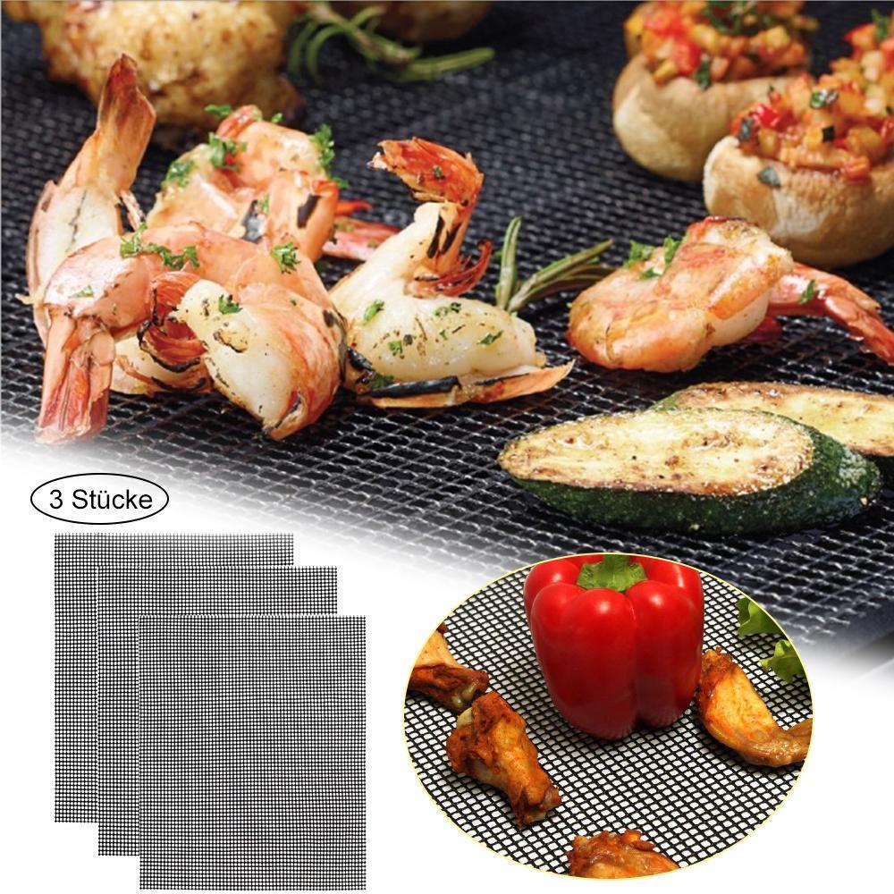 Teflon Netz Grillmatte antihaft wiederverwendbar, eckig 33x40 cm, 1/3 pc