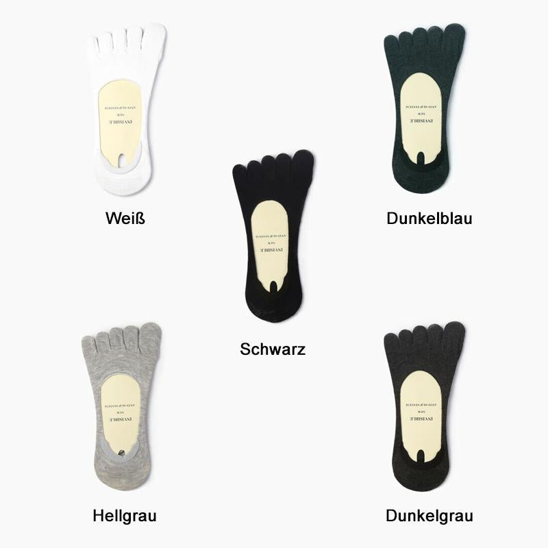 Atmungsaktive, unsichtbare Baumwollsocken mit fünf Fingern（5 Paar）