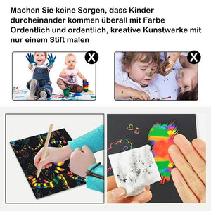 Buntes Rubbelpapier für Kinder, 50 Blatt