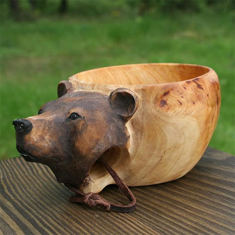 Tierische Outdoor-Holzbecher