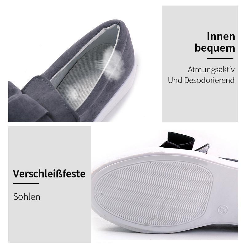 Flache Schuhe der Frauen-Bogen-Segeltuch