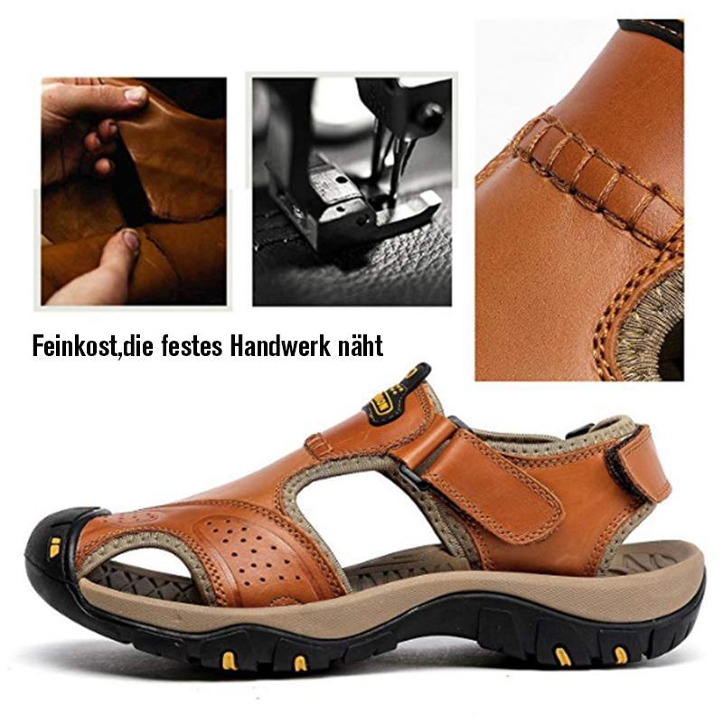 Die für die Männer gemütlichen Sommerstrandsandalen aus dem atmungsaktiven Leder