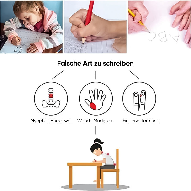 Haltungskorrektur für Kinder beim Schreiben