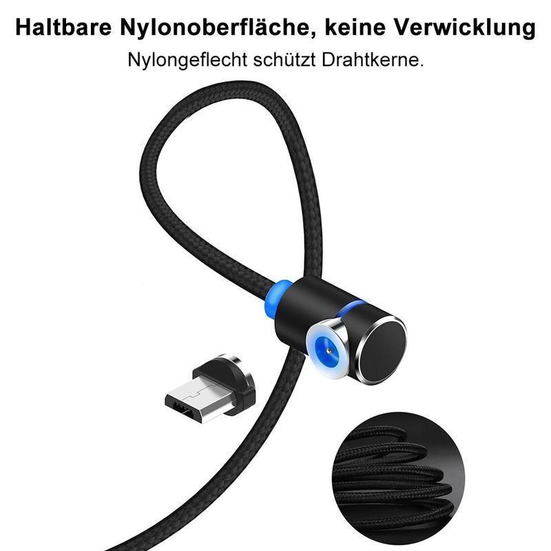 Bequee 3 in 1 magnetisches Ladekabel für Lightning, Micro und Type C, 2m