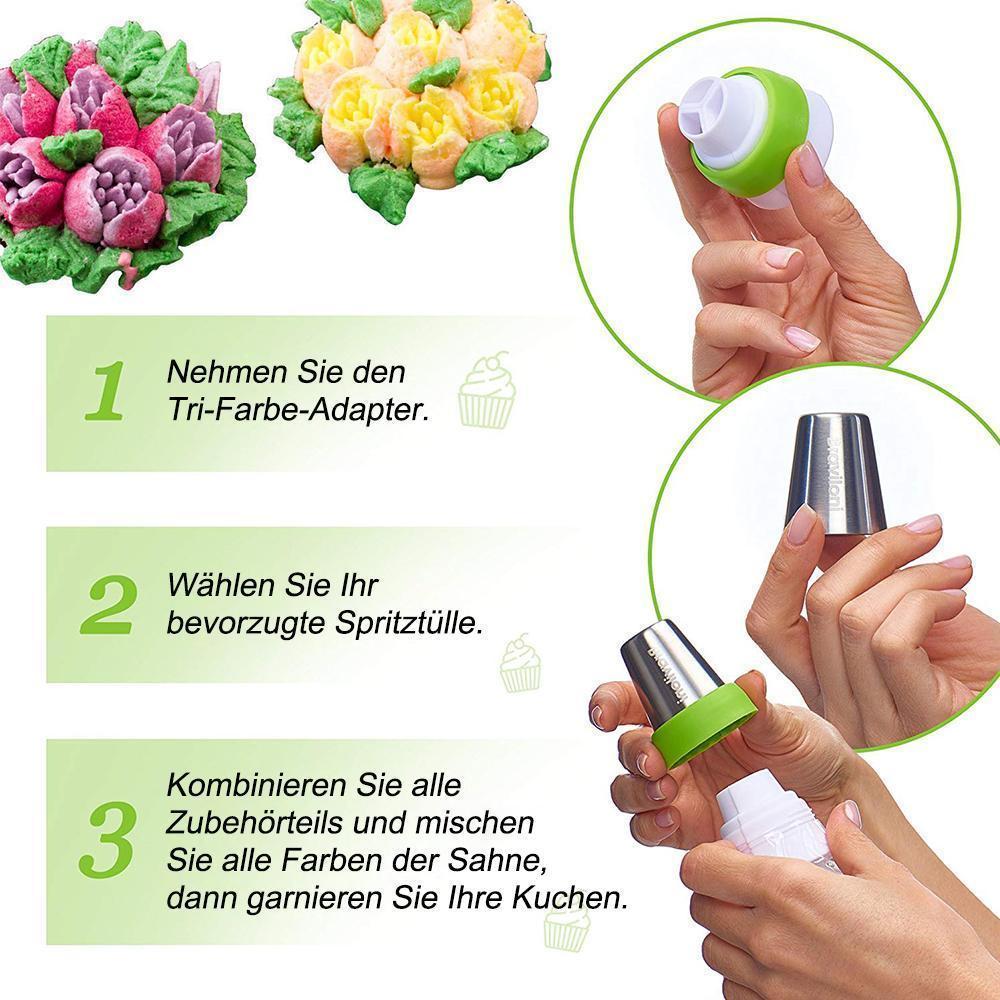 Spritztüllen Set aus Edelstahl (13 teilig) für Cupcakes & Kuchen Dekoraktion