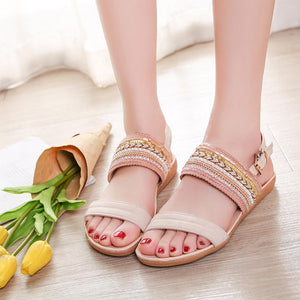 Lässige Sandalen mit bestickte Pailletten