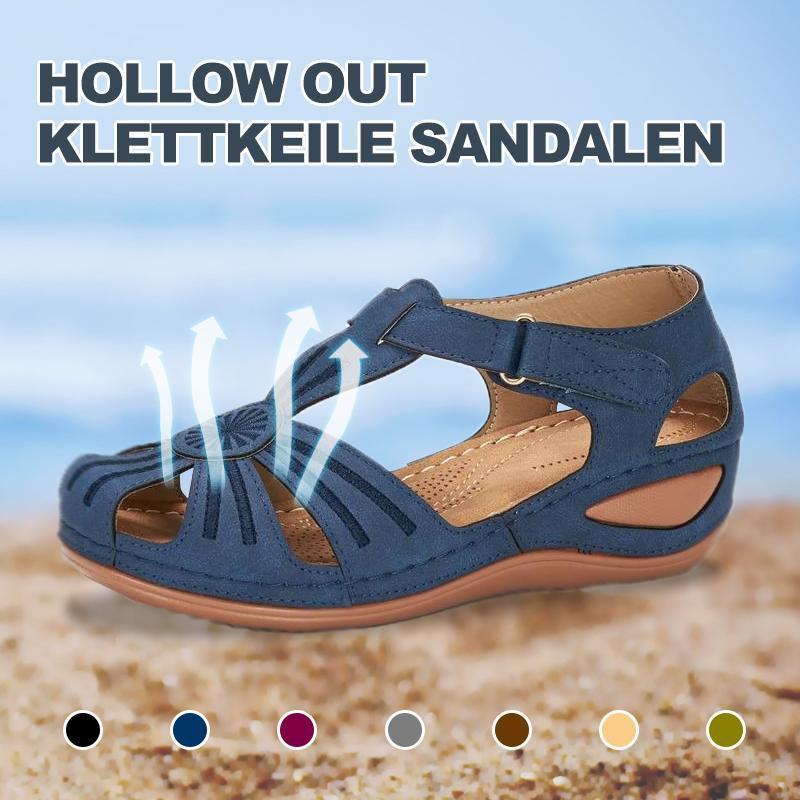 Hollow Out Klettkeile Sandalen