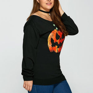 Damen Halloween Schulterfrei Sweatshirts