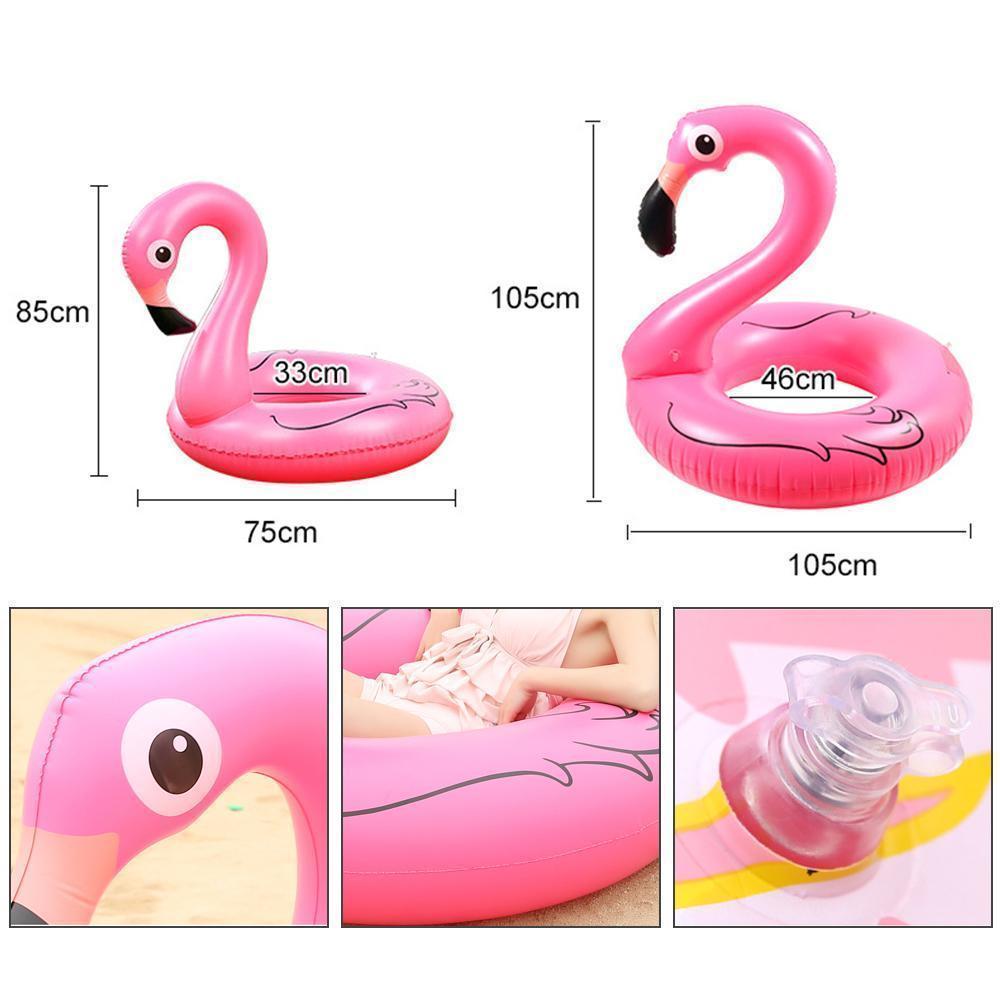 Flamingo Schwimmring und Aufblasbarer Getränkehalter