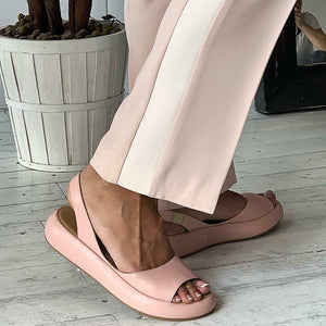 Peep Toe Flache Schicke Sandalen