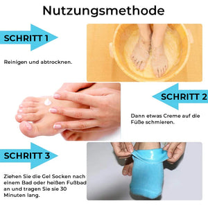 Feuchtigkeitsspendende Socken mit Gelfutter für die Fußpflege