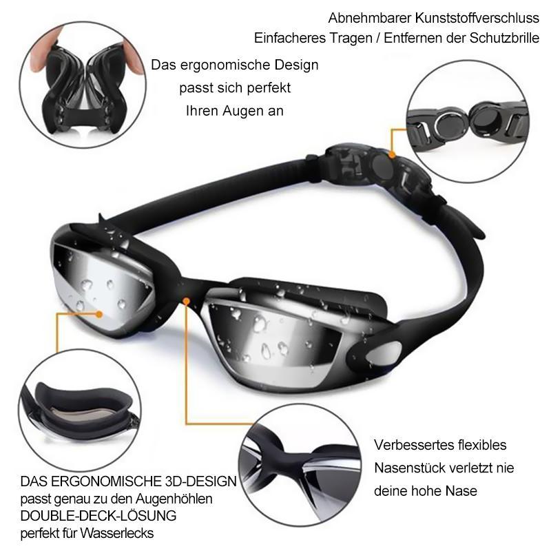 Anti-Nebel-Schwimmbrille( Schutzbrille, Kappe,  Ohrstöpsel, Nasenklammer)