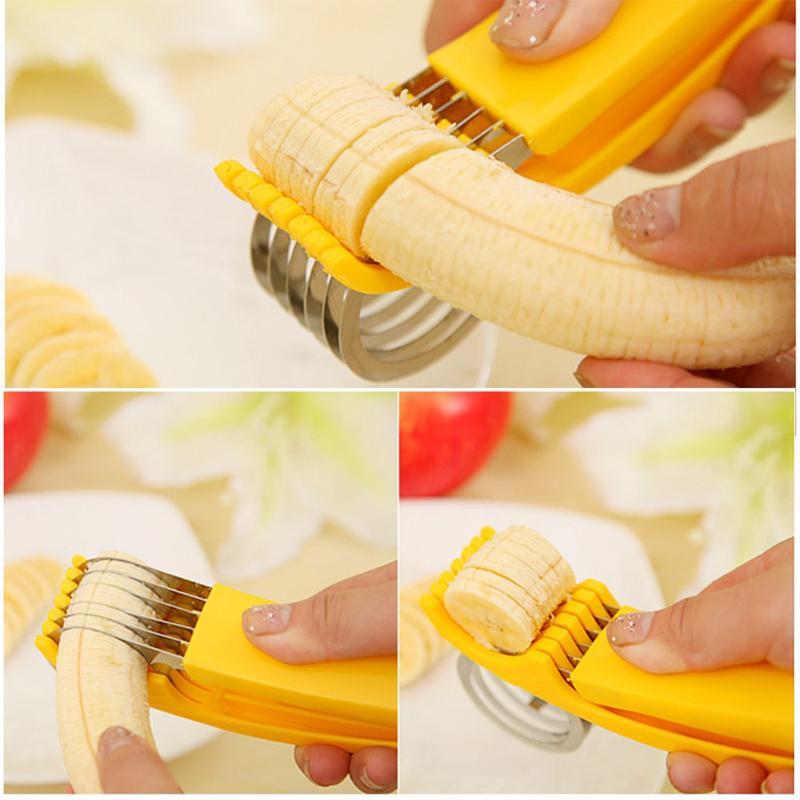 Edelstahl Bananenschneider Gurkenschneider Obst Gemüse Messer Salat Neuheit Küchenzubehör Gadget