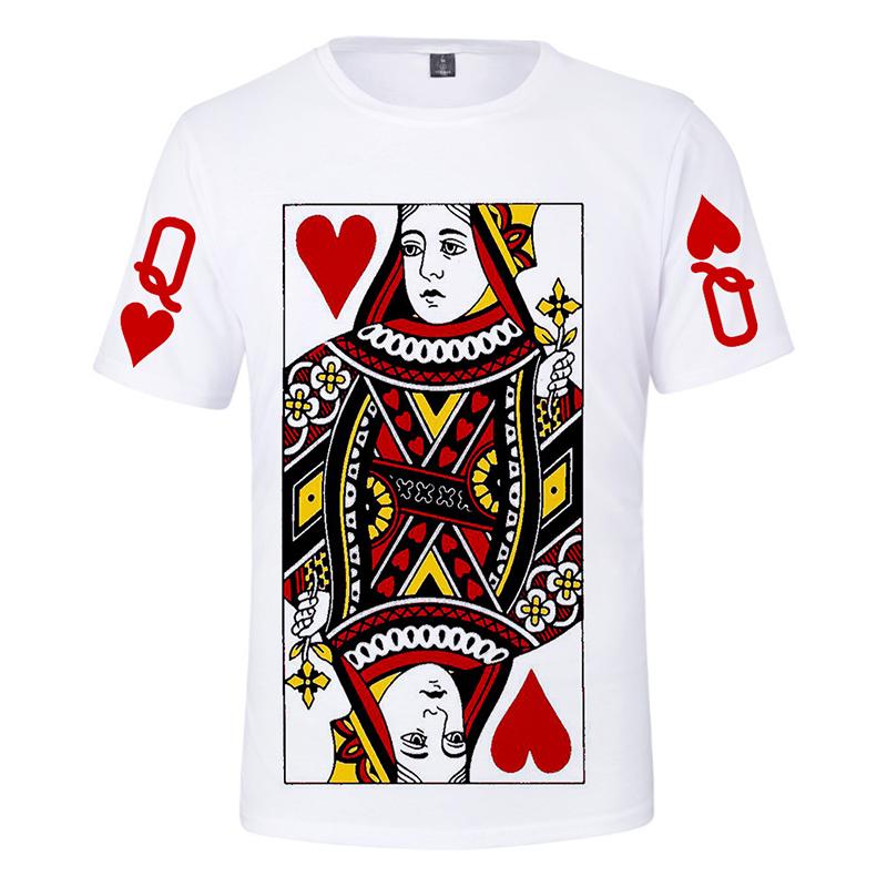 Sommer 3D Poker lose T-Shirt