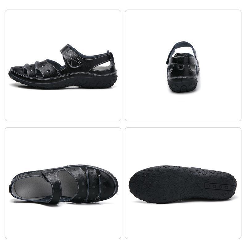 Damen Lässige LederSandalen Hohl Flache Schuhe